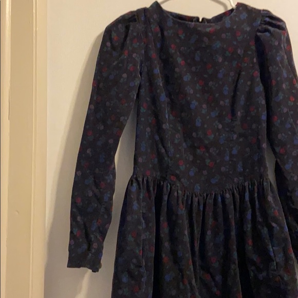 Laura Ashley Floral Corduroy Midi Dress, Size 4 - Picture 6 of 15
